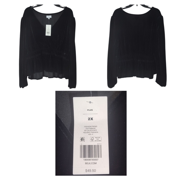 True Craft Black V-Neck Blouse - Picture 1 of 1